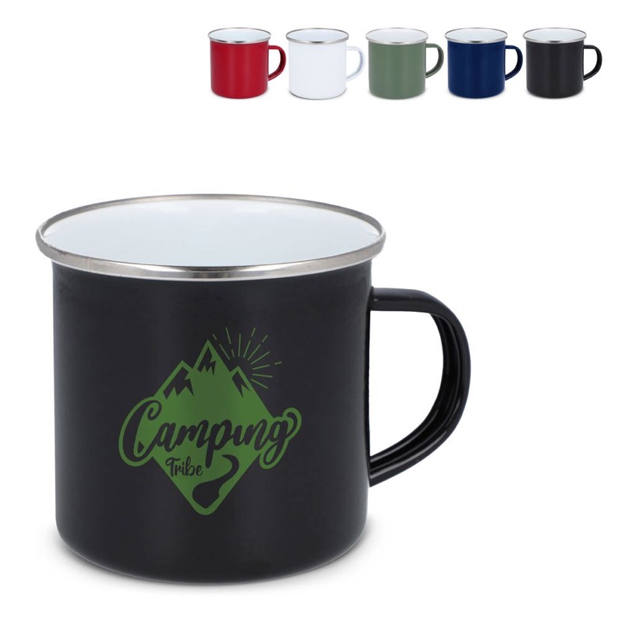 Emaille-Becher, 350 ml – Werbeartikel mit Logo bedrucken
